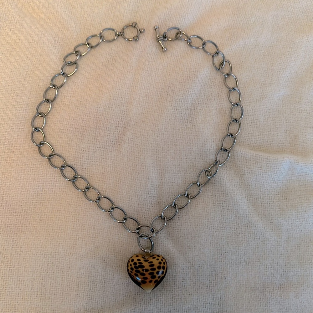 Glass heart necklace